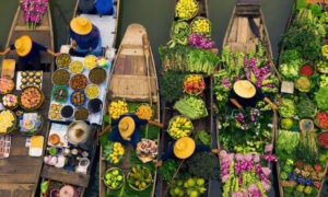 Mekong Floating market. Mekong Delta 2 Days 1 Night